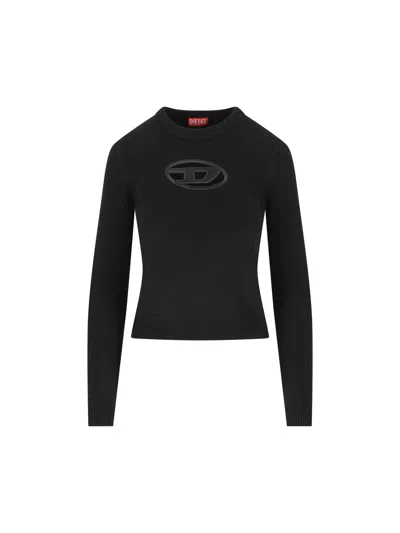Diesel Cropped Sweatshirt With Distinctive Logo Detail In Black