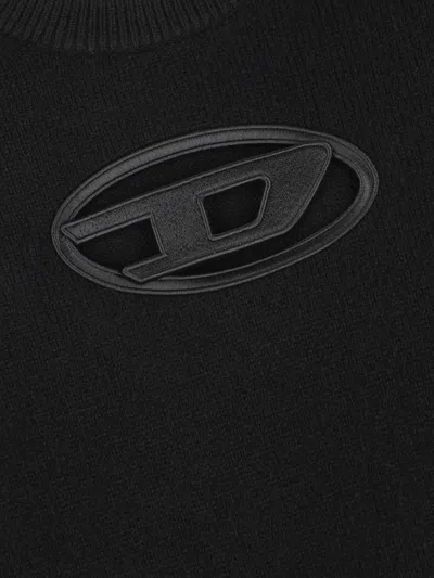 Diesel Cropped Sweatshirt With Distinctive Logo Detail In Black
