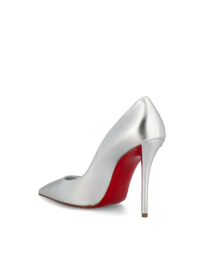 Christian Louboutin Miss Z Metallic Pointed Toe Pumps In Silver
