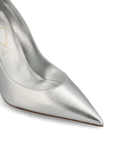 Christian Louboutin Miss Z Metallic Pointed Toe Pumps In Silver