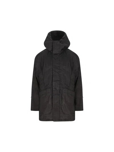 Massimo Osti Studio Hooded Patch-pocket Jacket In Black
