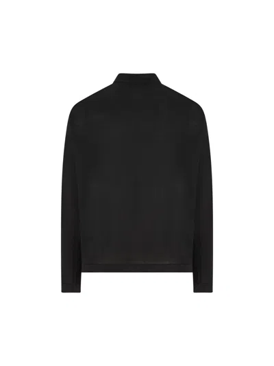 Massimo Osti Studio Long-sleeved Polo Shirt In Black