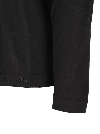 Massimo Osti Studio Long-sleeved Polo Shirt In Black