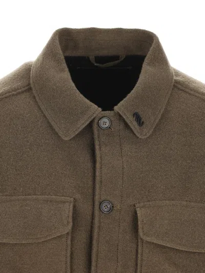 Massimo Osti Studio Patch-pocket Button Shirt Jacket In Brown