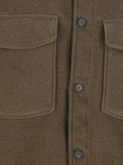 Massimo Osti Studio Patch-pocket Button Shirt Jacket In Brown