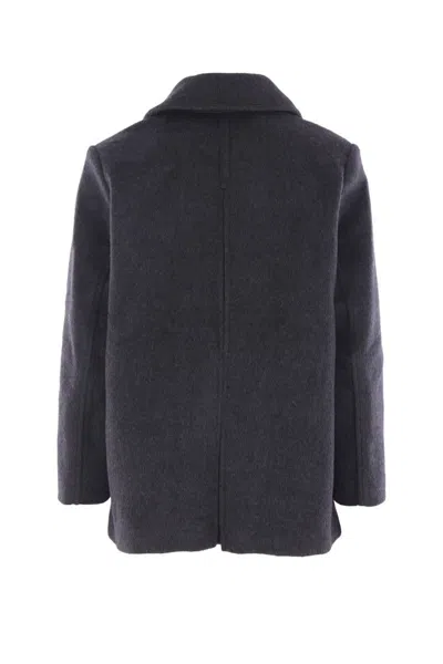 Ganni Jackets Grey In Black
