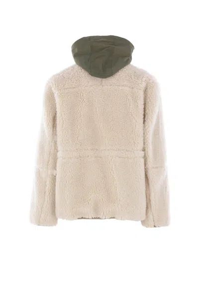Sacai Sherling Beige Wool Blend Jacket In Neutral