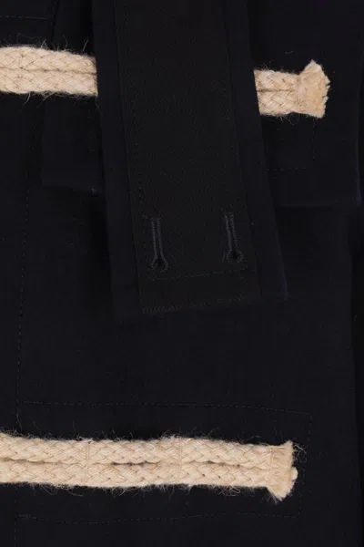 Sacai Hooded Toggle-fastening Coat In Blue