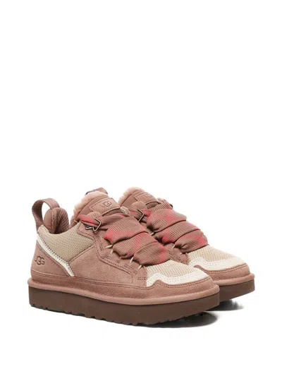 Ugg Ribbon-lace Leather Sneakers In Brown