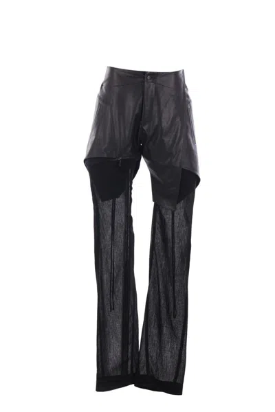 Yehuafan Panelled Trousers In Black