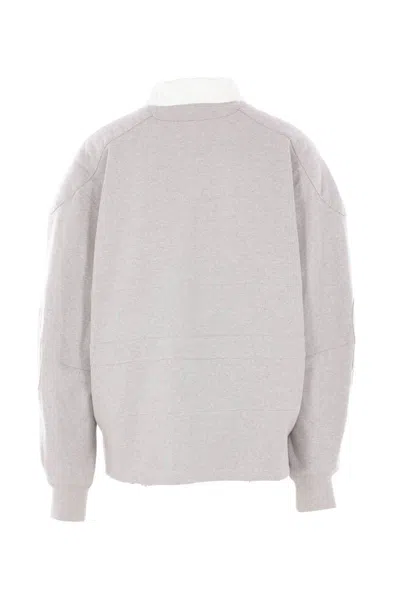 Hed Mayner Logo-embroidered Polo-collar Sweatshirt In White