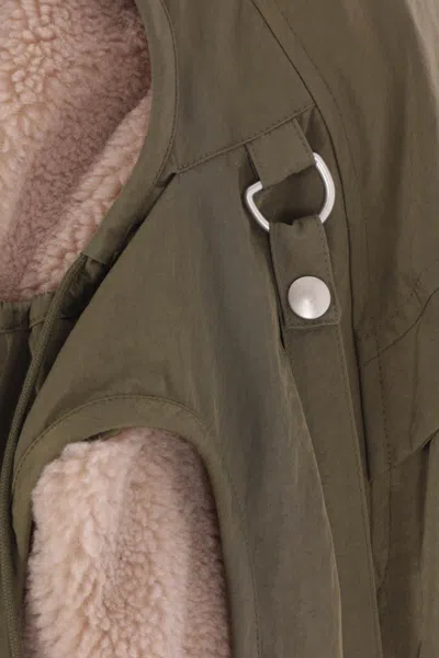 Hed Mayner Cut-out Fleece-lined Bomber Jacket In Brown