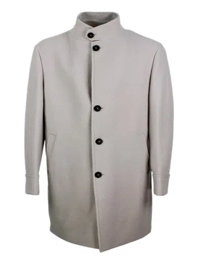 Eleventy Stand Collar Wool Coat In Gray