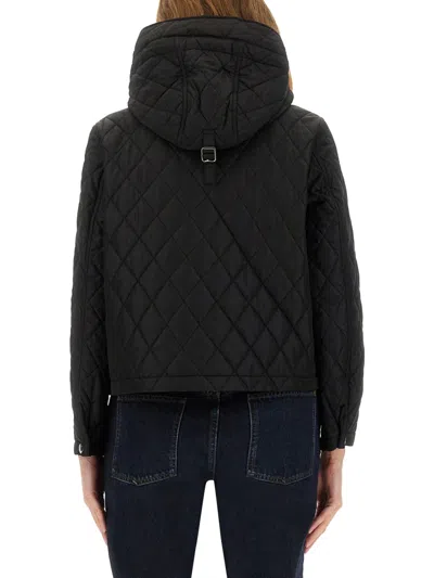 Burberry Quilted Nylon Cropped Jacket In Black
