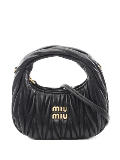 Pre-owned Miu Miu 2020s Matelassé Handbag In Black