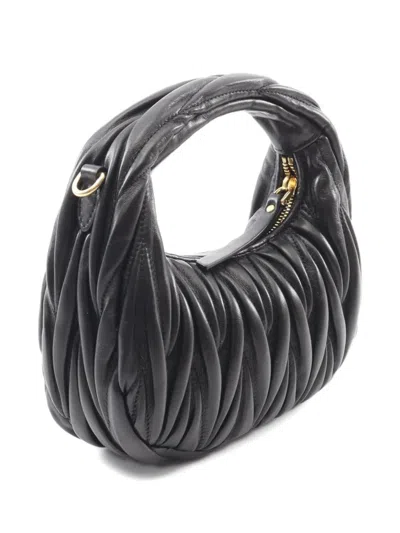 Pre-owned Miu Miu 2020s Matelassé Handbag In Black