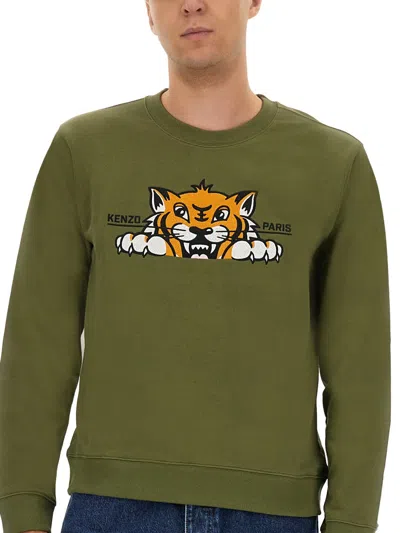 Kenzo Silm Fit Sweatshirt In Green