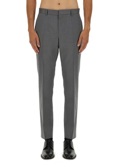Hugo Boss Boss Tailored Slim Fit Pants With Clean Front And Back Pockets In Gray