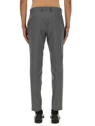 Hugo Boss Boss Tailored Slim Fit Pants With Clean Front And Back Pockets In Gray