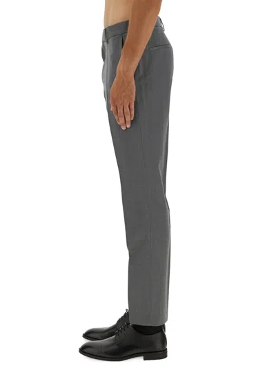 Hugo Boss Boss Tailored Slim Fit Pants With Clean Front And Back Pockets In Gray