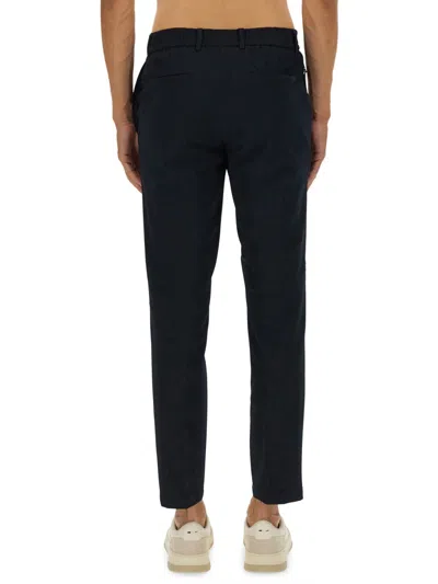 Hugo Boss Boss Tailored Slim Fit Pants With Subtle Crease In Blue