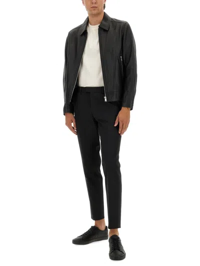 Hugo Boss Tailored Trousers With Pockets And Belt Loops In Black