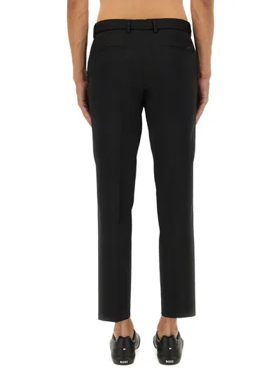 Hugo Boss Tailored Trousers With Pockets And Belt Loops In Black