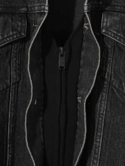 Undercover Denim-panelled Cotton Jacket In Black