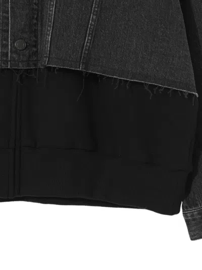 Undercover Denim-panelled Cotton Jacket In Black
