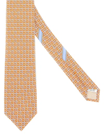 Ferragamo Geometric Pattern Silk Tie In Multi