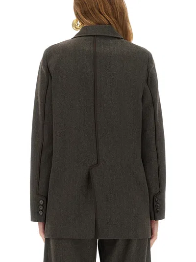 Moschino Jeans Wool Blend Jacket In Brown