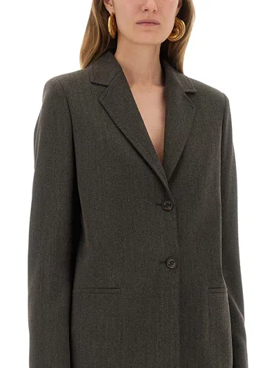 Moschino Jeans Wool Blend Jacket In Brown