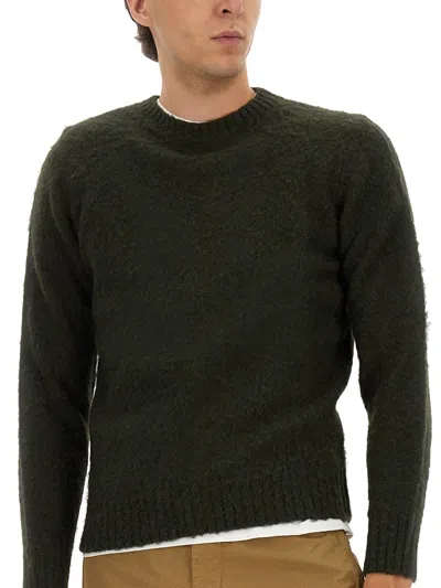 Aspesi Relaxed Fit Wool Jersey Sweater In Black
