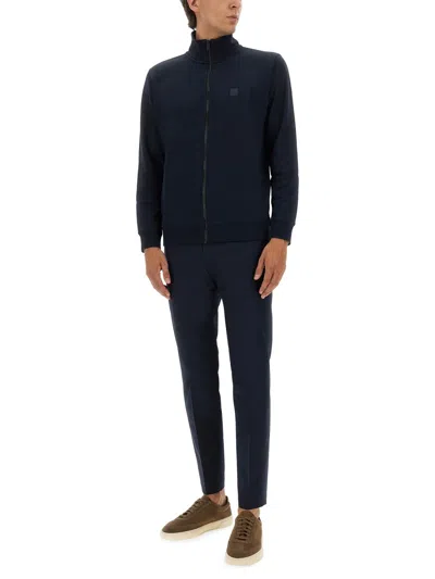 Hugo Boss Boss Zip Sweatshirt In Blue