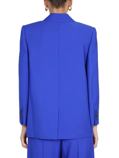 Alexander Mcqueen Women Structured Double-breasted Jacket In Blue