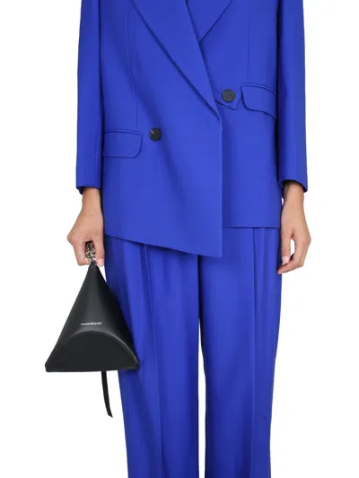 Alexander Mcqueen Women Structured Double-breasted Jacket In Blue