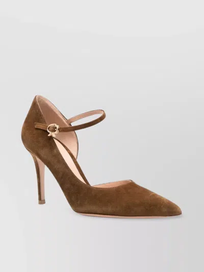 Gianvito Rossi Suede Decollete T.085 In Brown