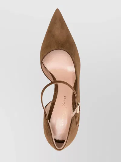 Gianvito Rossi Suede Decollete T.085 In Brown