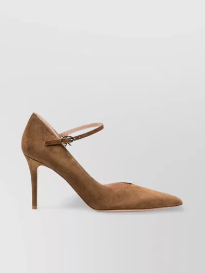 Gianvito Rossi Suede Decollete T.085 In Brown