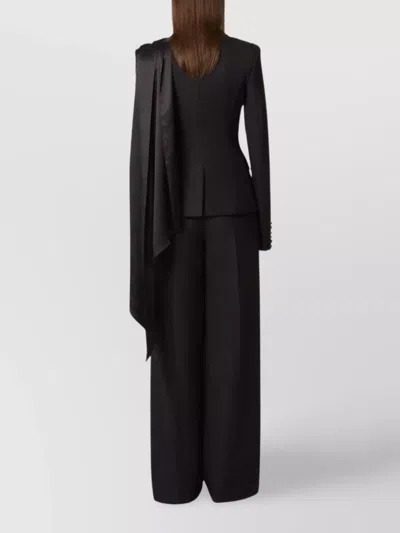 Nina Ricci Draped Blazer With Attached Scarf And Satin Detail In Multi