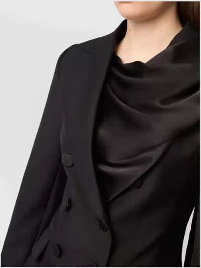 Nina Ricci Draped Blazer With Attached Scarf And Satin Detail In Multi