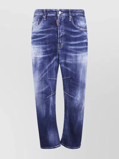 Dsquared2 Ducati X D2 Blue Jeans With Logo Patch On The Rear And Belt Loops In Denim Man In Blue