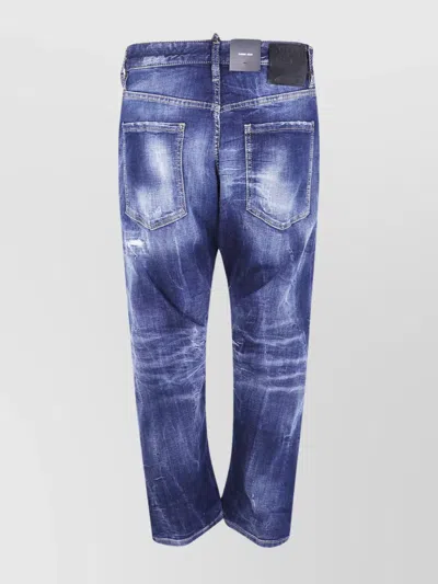 Dsquared2 Ducati X D2 Blue Jeans With Logo Patch On The Rear And Belt Loops In Denim Man In Blue