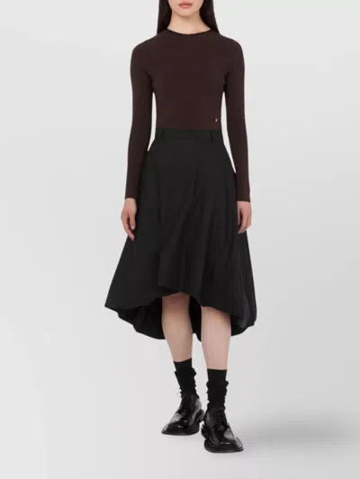 Moschino Knee Length A-line Skirt With Asymmetric Hem In Black