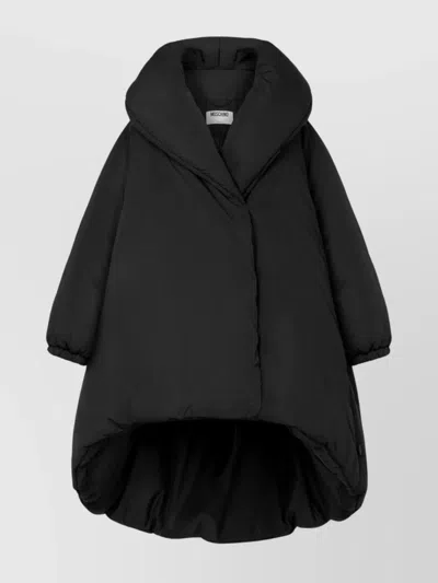 Moschino Asymmetrical High Collar Relaxed Sleeves Coat In Multi