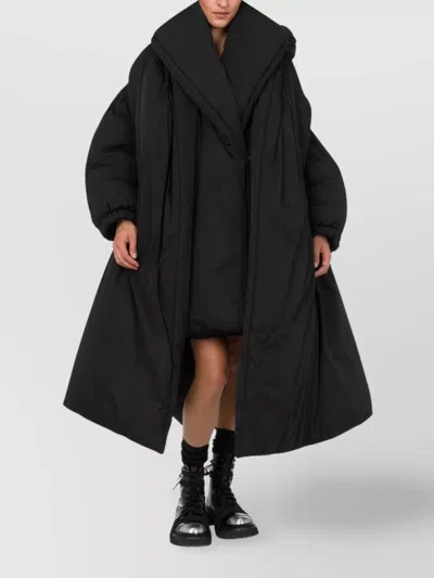 Moschino Asymmetrical High Collar Relaxed Sleeves Coat In Multi