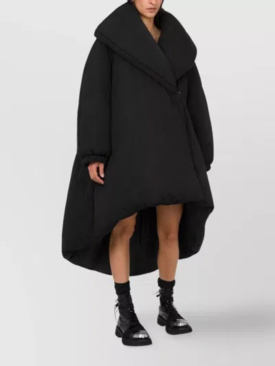 Moschino Asymmetrical High Collar Relaxed Sleeves Coat In Multi