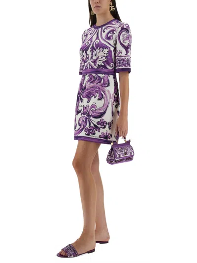 Dolce & Gabbana Majolica Print Mini Dress In Multi