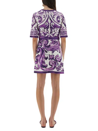 Dolce & Gabbana Majolica Print Mini Dress In Multi