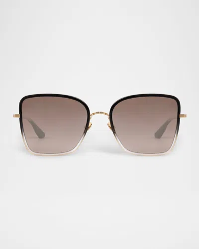 Krewe Jolene Acetate & Titanium Butterfly Sunglasses In Brown